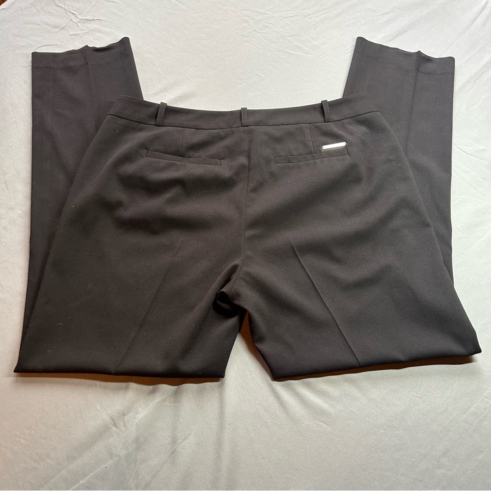 Michael Kors Black Dress Pants Slacks Sz 8 Straight Leg Logo Plate Business - Picture 7 of 9
